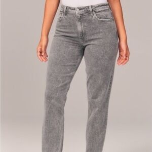 Abercrombie & Fitch high waisted mom jeans, gray